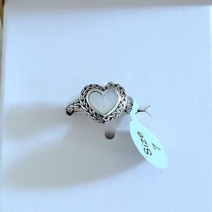 Annika Witt Sterling Silver🤍 Mother of Pearl Heart❤ Ring💍 - NIB